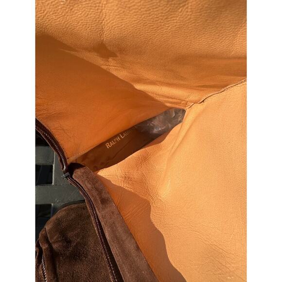 Ralph Lauren Collection Suede Women's Boots Dark Chocolate Brown 9.5 Shoes - Picture 7 of 7